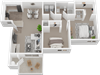 Two Bedroom floor plan Sutter Ridge Apartments l Rocklin Ca 95677
